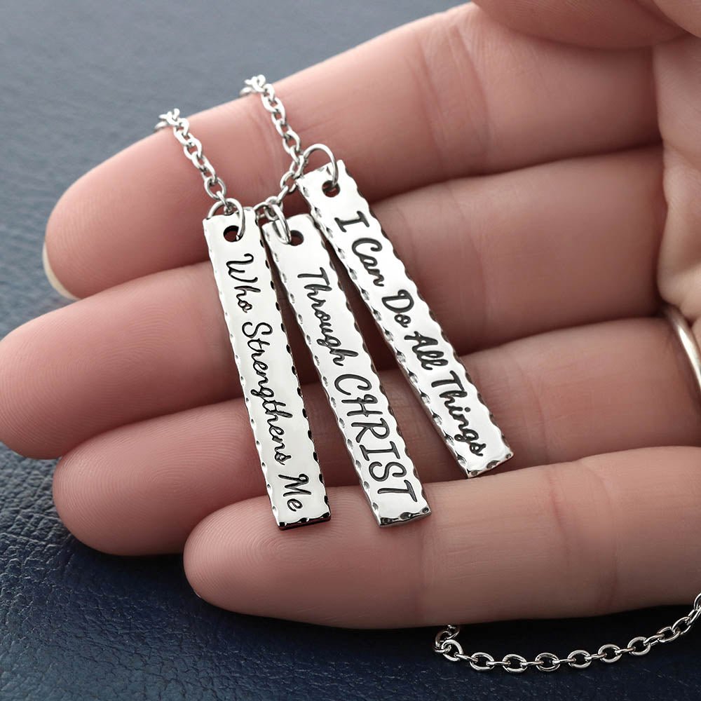 EASTER  I Can Do All Things Through Christ Bar Necklace