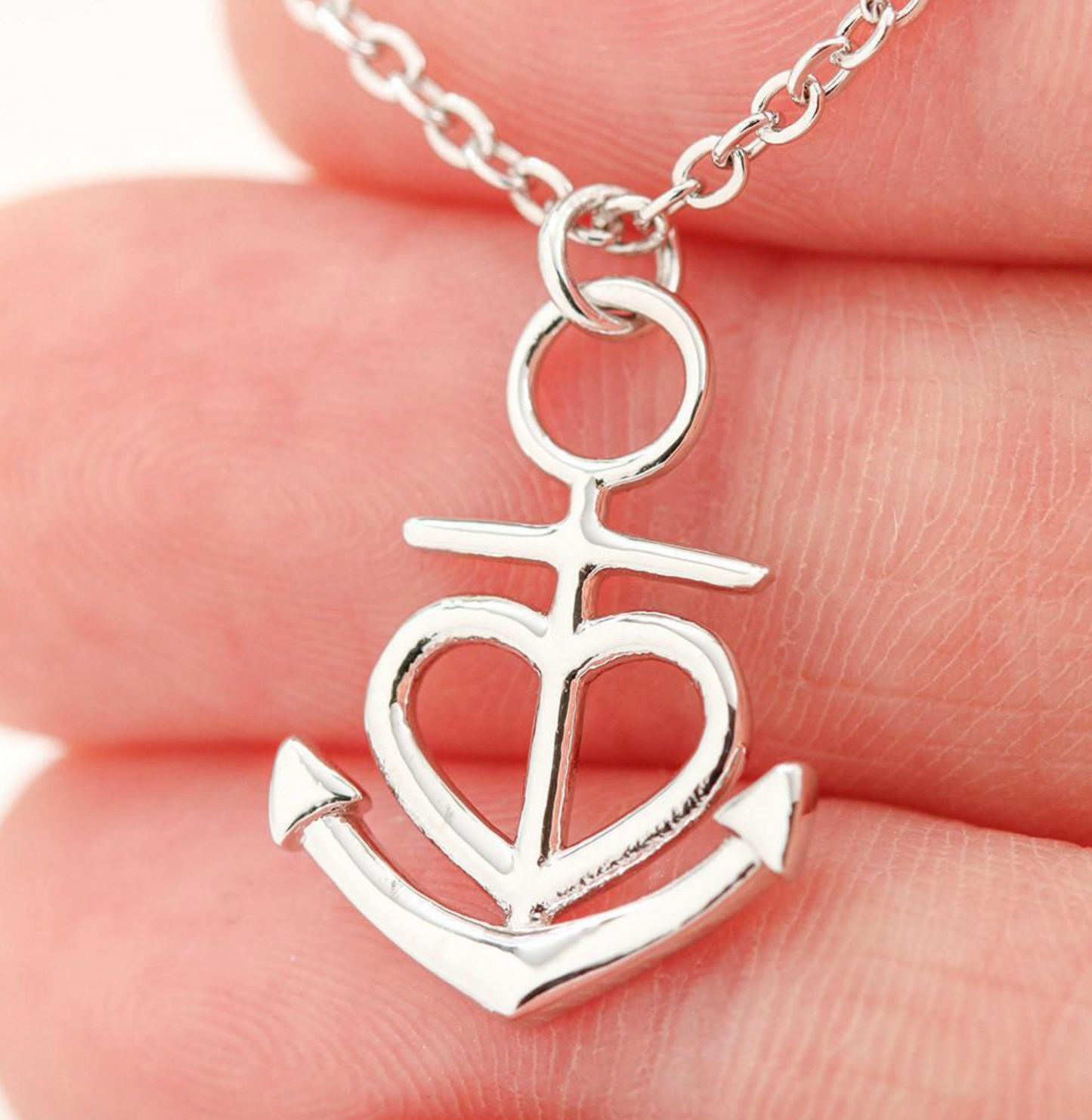 Graduate ANCHORED IN FAITH HOPE & LOVE Necklace Silver