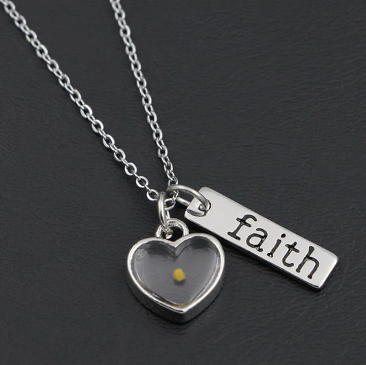 Mustard Seed Faith Heart Necklace